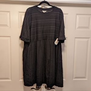 NWT - Terra & Sky Black Ruffled Dress